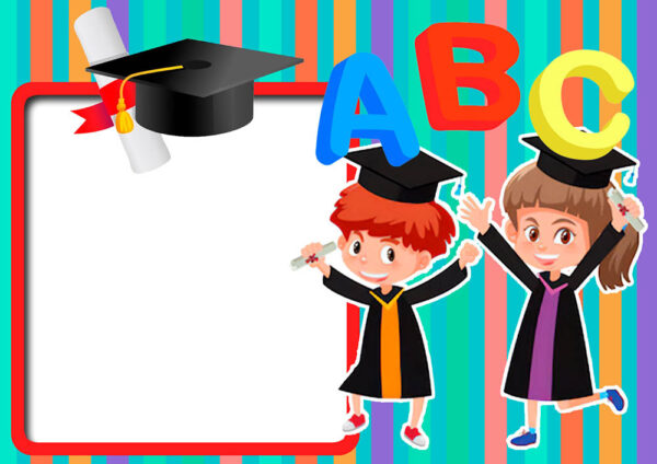 Moldura ABC Formatura Alunos para Montagem de Foto Arte Digital