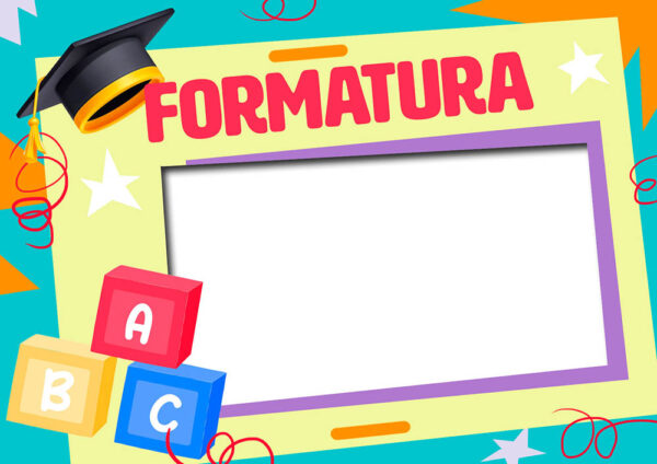 Moldura ABC Formatura Escola Infantil para Montagem de Foto