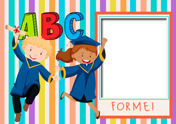 Moldura Formatura ABC Formei para Montagem de Foto em PNG