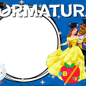 Moldura Formatura Bela e a Fera para Montagem de Foto em PNG