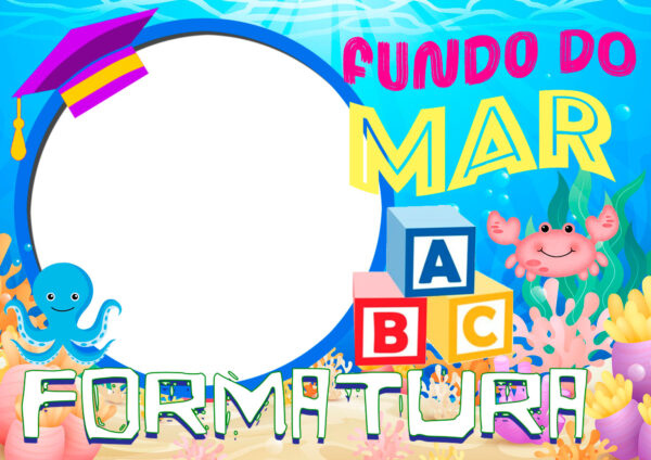 Moldura Formatura Fundo do Mar para Montagem de Foto em PNG