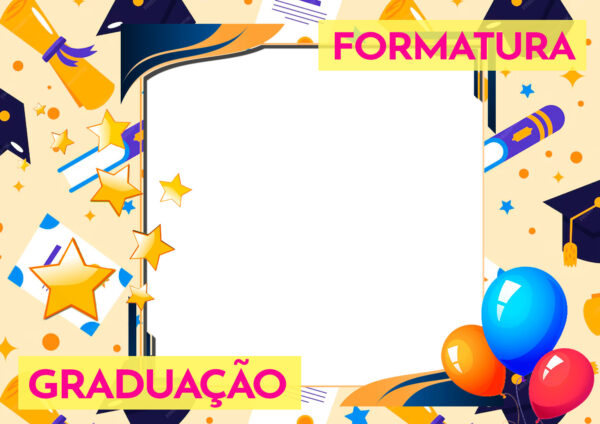 Moldura Formatura Graduação para Montagem de Foto em PNG