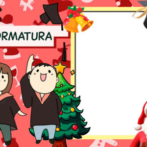 Moldura Formatura Infantil Natal Papai Noel Montagem de Foto em PNG