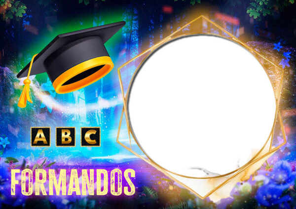 Moldura Formatura Mundo Encantado Montagem de Foto em PNG