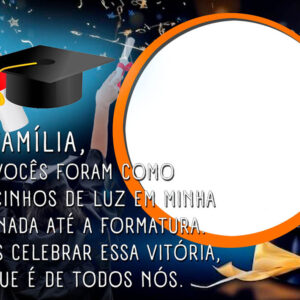 Moldura Mensagem de Agradecimento Formatura Montagem de Foto em PNG