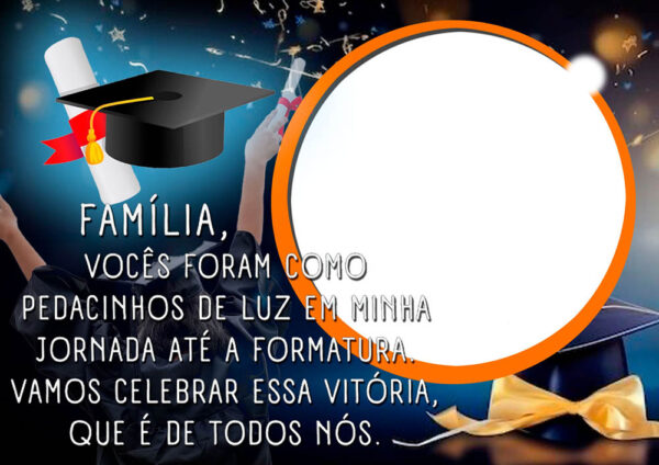 Moldura Mensagem de Agradecimento Formatura Montagem de Foto em PNG