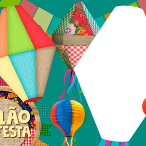 Moldura Balão de Festa Junina para Montagem de Foto