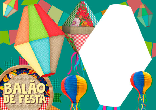 Moldura Balão de Festa Junina para Montagem de Foto