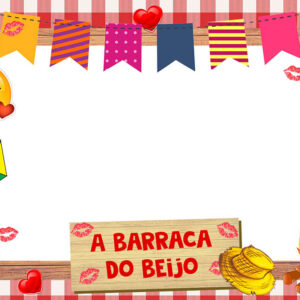 Moldura Barraca do Beijo Festa Junina para Montagem de Foto