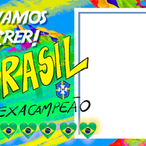 Moldura Brasil Hexacampeão para Montagem de Foto Arte Digital