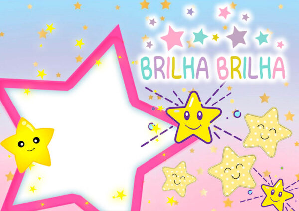 Moldura Brilha Brilha Estrelinha para Montagem de Foto Arte Digital