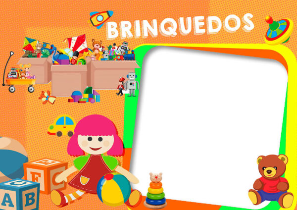 Moldura Brinquedos para Montagem de Foto Arte Digital