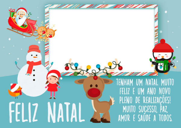 Moldura Feliz Natal Cute para Montagem de Foto Arte Digital