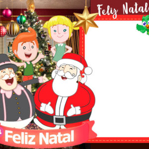 Moldura Feliz Natal Mundo Bita para Montagem de Foto