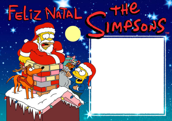 Moldura Feliz Natal Os Simpsons para Montagem de Foto