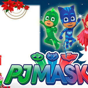 Moldura Feliz Natal PJ Masks para Montagem de Foto
