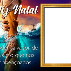 Moldura Feliz Natal Poder de Deus para Montagem de Foto