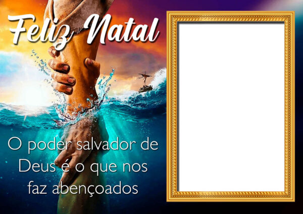 Moldura Feliz Natal Poder de Deus para Montagem de Foto