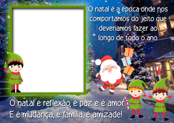 Moldura Feliz Natal Reflexão para Montagem de Foto