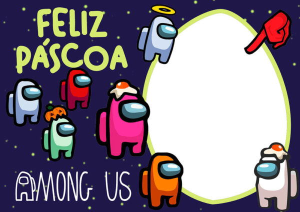Moldura Feliz Páscoa Amung US para Montagem de Foto