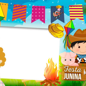 Moldura Festa Junina Infantil para Montagem de Foto