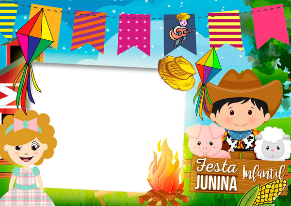 Moldura Festa Junina Infantil para Montagem de Foto
