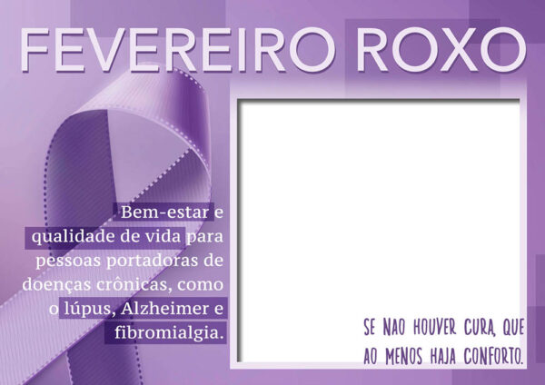 Moldura Fevereiro Roxo para Meninas para Montagem de Foto