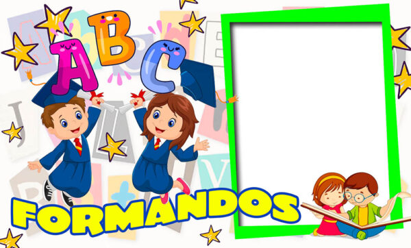 Moldura Formandos ABC Crianças para Montagem de Foto Arte Digital