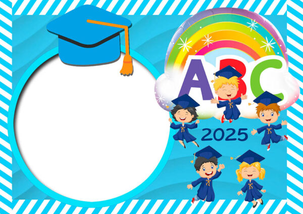 Moldura Formatura ABC para Meninos para Montagem de Foto