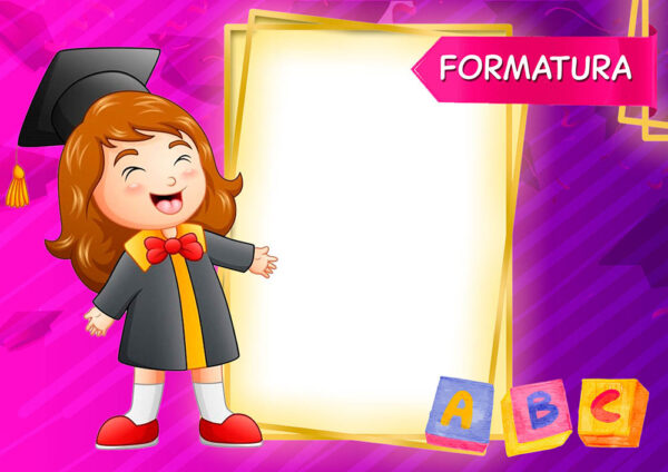 Moldura Formatura Menina ABC para Montagem de Foto
