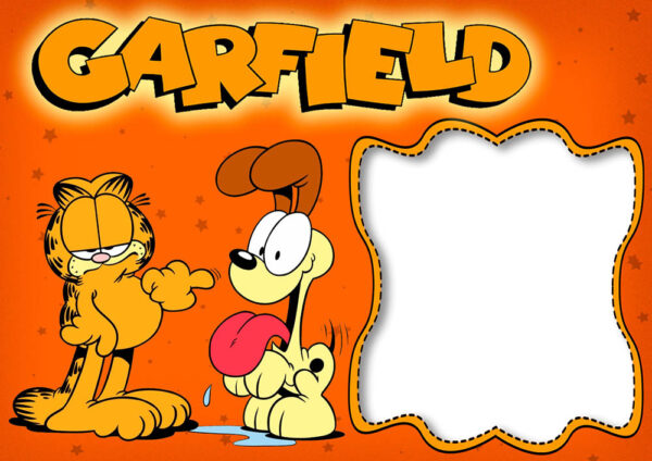 Moldura Garfield para Montagem de Foto Arte Digital