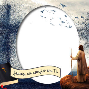 Moldura Jesus eu confio em vós para Montagem de Foto