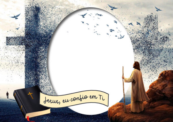Moldura Jesus eu confio em vós para Montagem de Foto