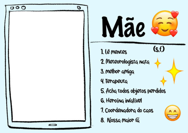 Moldura Mãe Nossa Maior Fã Dia das Mães para Montagem de Foto