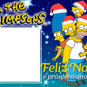 Moldura Os Simpsons Feliz Natal e Ano Novo para Montagem de Foto