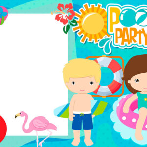 Moldura Pool Party para Montagem de Foto Arte Digital