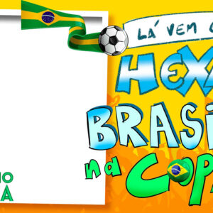 Moldura Rumo ao Hexa Copa do Mundo para Montagem de Foto