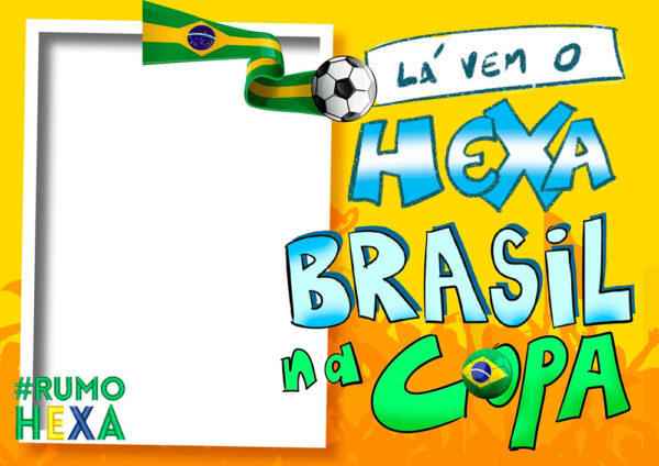 Moldura Rumo ao Hexa Copa do Mundo para Montagem de Foto