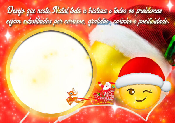 Moldura Sorrisos Gratidão Feliz Natal para Montagem de Foto