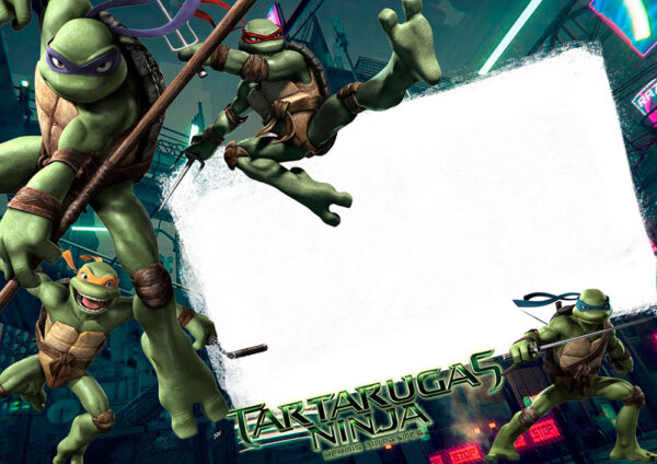 Moldura Tartarugas Ninjas para Montagem de Foto Arte Digital
