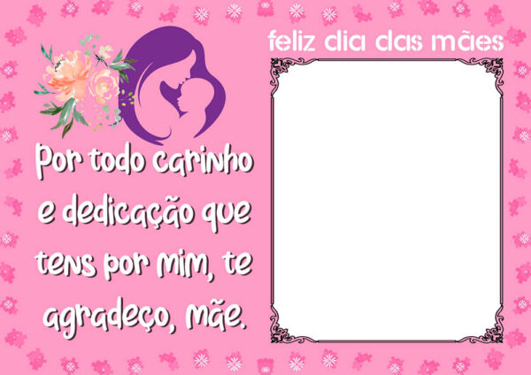 Moldura Te Agradeço Mãe Dia das Mães para Montagem de Foto