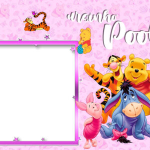 Moldura Ursinho Pooh para Meninas para Montagem de Foto