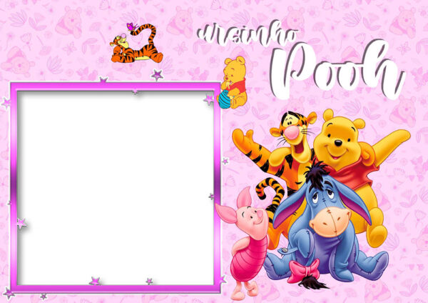 Moldura Ursinho Pooh para Meninas para Montagem de Foto