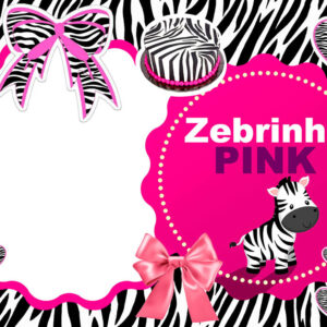 Moldura Zebrinha Pink para Montagem de Foto Arte Digital