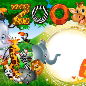 Moldura Zoológico Infantil para Montagem de Foto