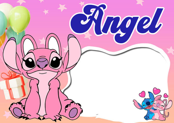 Moldura Angel do Stitch para Montagem de Foto