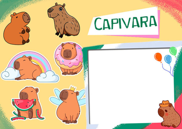 Moldura Capivara para Montagem de Foto