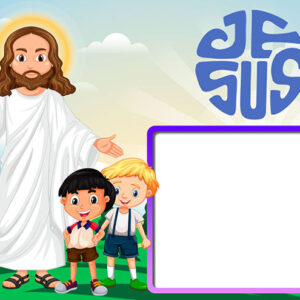Moldura Jesus Desenho para Montagem de Foto
