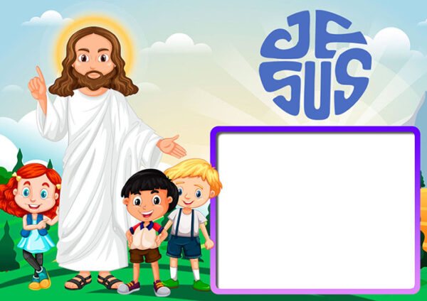 Moldura Jesus Desenho para Montagem de Foto