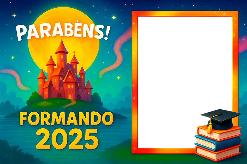 Moldura Castelo Encantado Formando 2025 para Montagem
